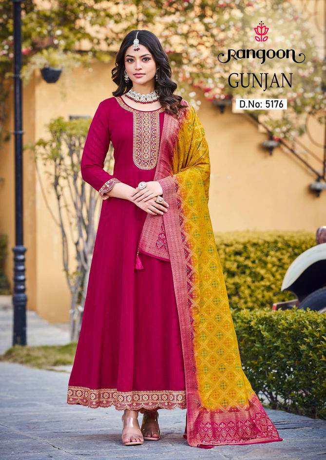 Gunjan By Rangoon Silk Embroidery Kurti With Bottom Dupatta Wholesale Price In Surat
